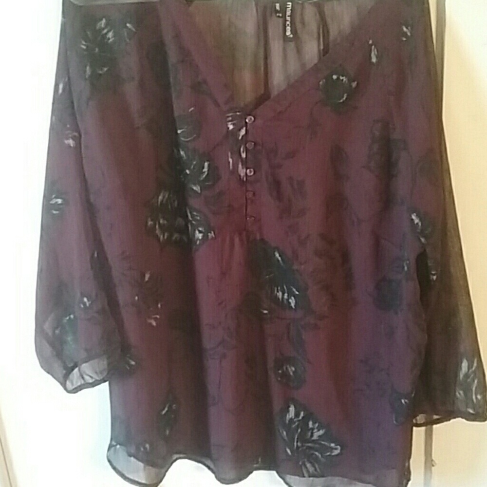 Sheer 3/4 sleeve shirt